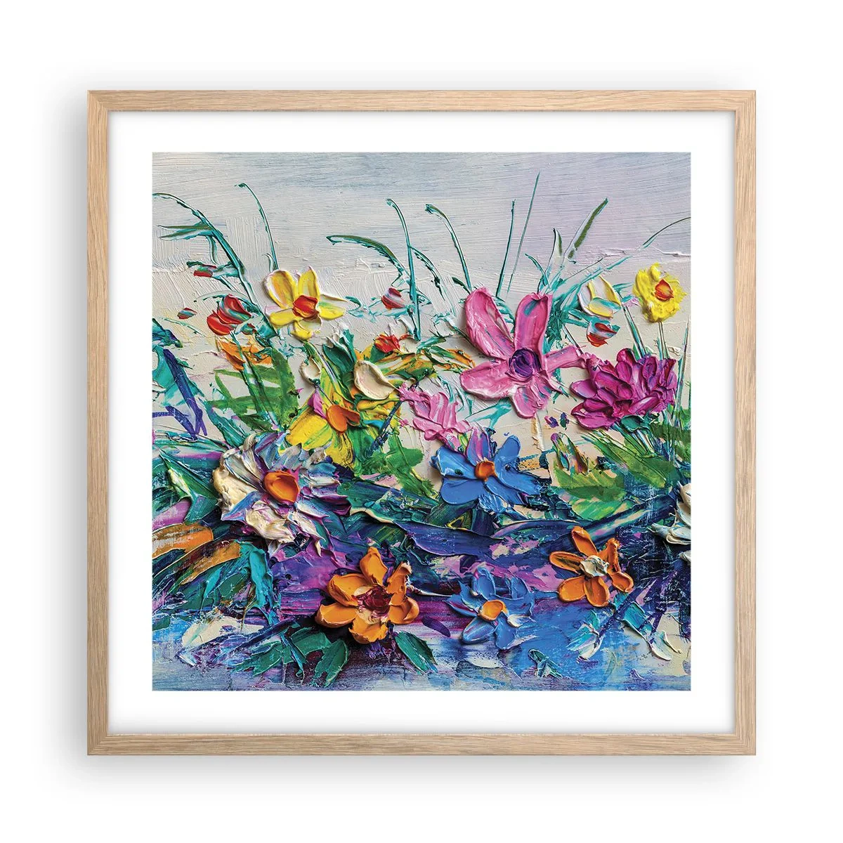 Plakát v rámu světlý dub - Vůbec ne zátiší - 50x50 cm