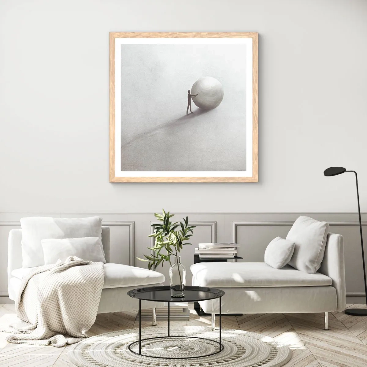 Plakát v rámu světlý dub - Hra života - 50x50 cm