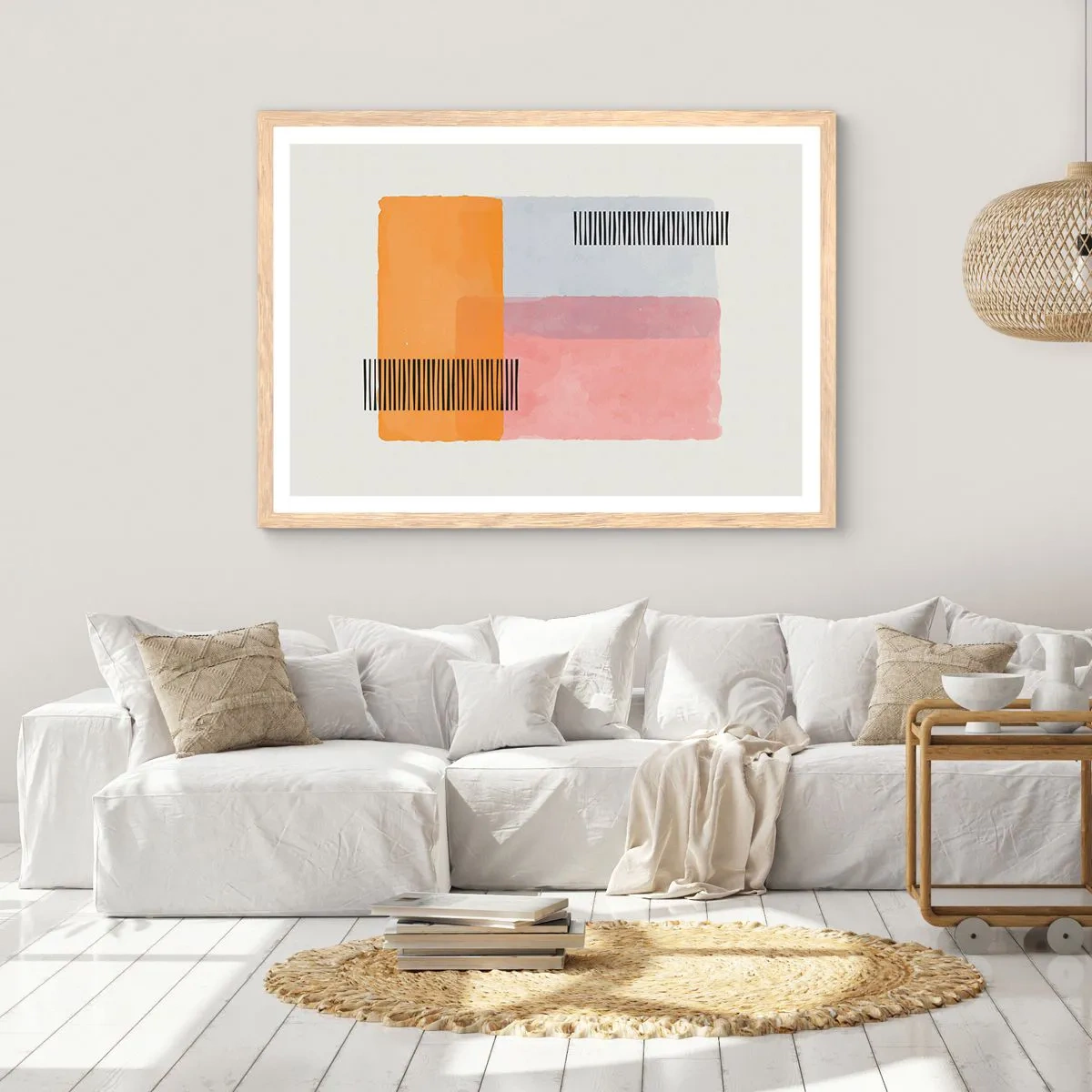 Plakát v rámu světlý dub - Z rohu do rohu - 100x70 cm