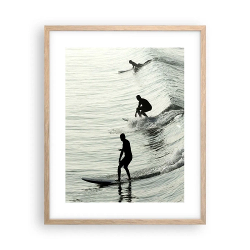 Plakát v rámu světlý dub - Za vlnou - 40x50 cm