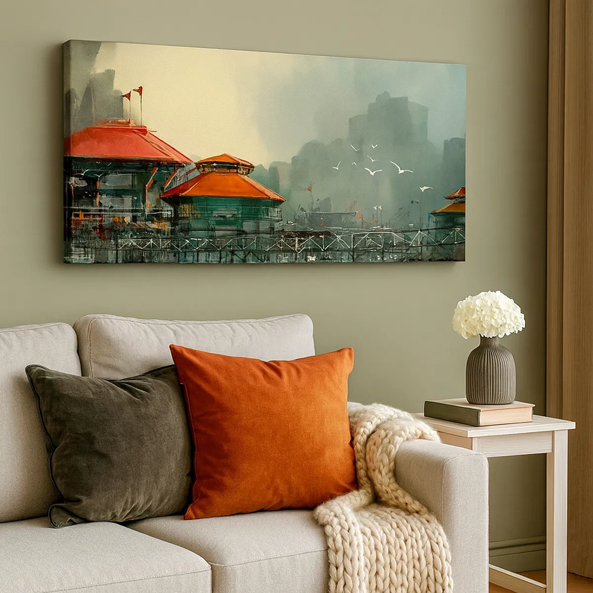 Obraz na plátně - Slunečný den v přístavu - 30x30 cm