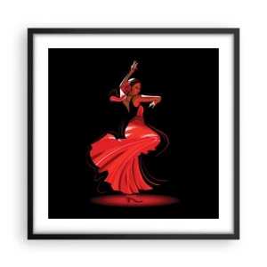 Plakát v černém rámu - Žhavá duše flamenco - 50x50 cm