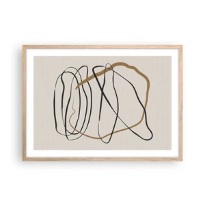 Plakát v rámu světlý dub - Kompozice – tanec ve smyčce - 70x50 cm