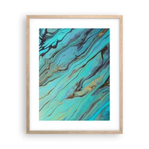 Plakát v rámu světlý dub - Tyrkysový příliv - 40x50 cm