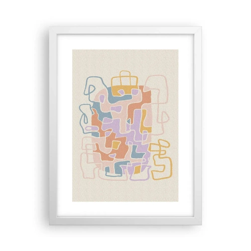 Plakát v bílém rámu - Labyrint – veselé dobrodružství - 30x40 cm