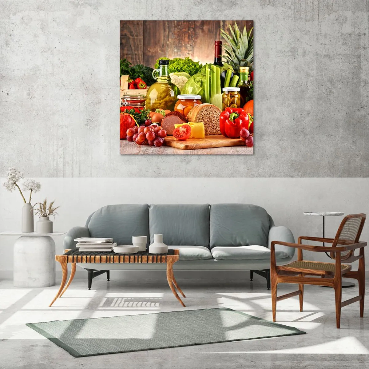 Obraz na skle - Uzené, pečené, marinované - 70x70 cm