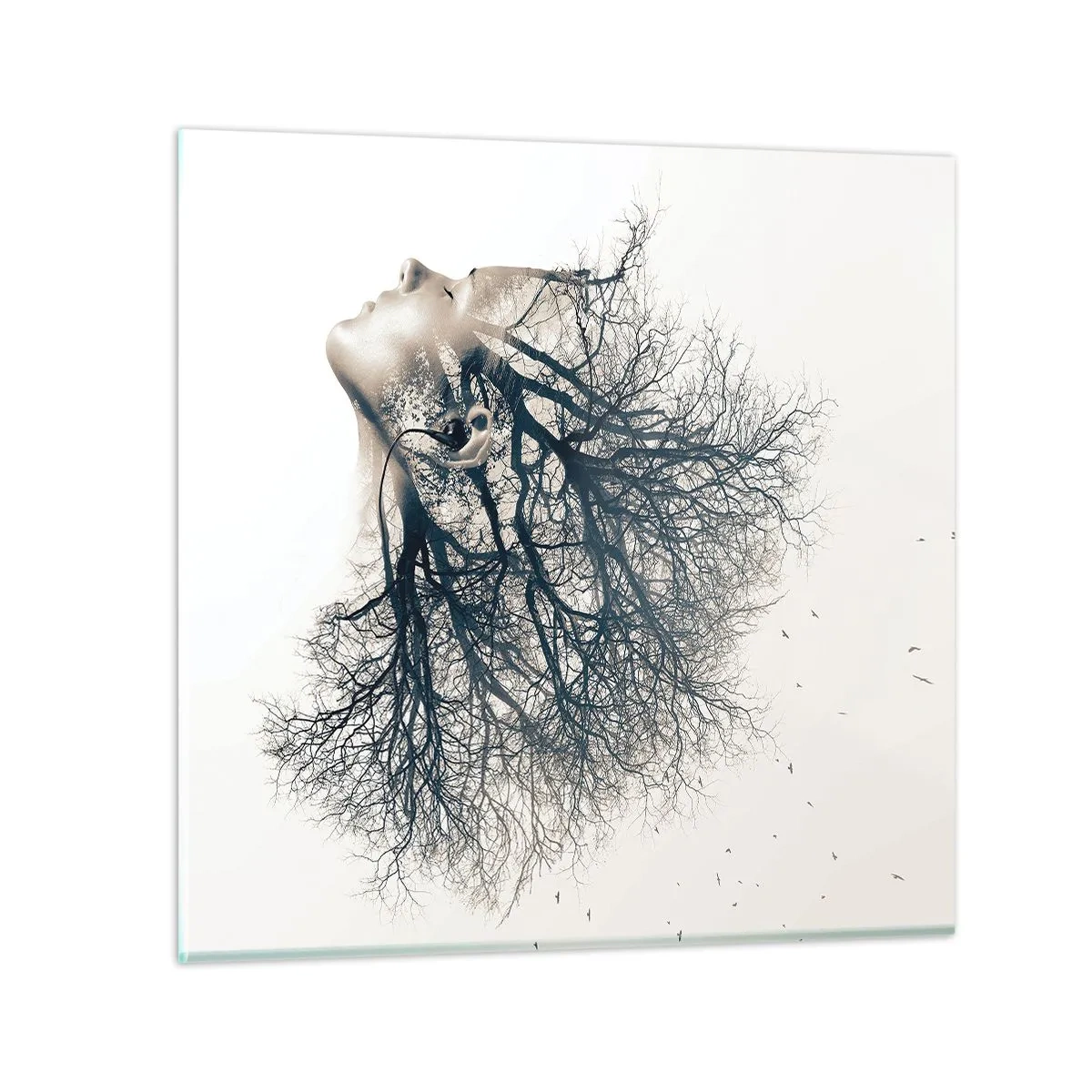 Obraz na skle - Okouzlená šepotem stromu - 60x60 cm