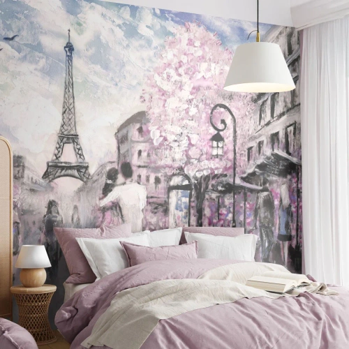Fototapeta Standard Eco - Když se zamilovat, tak jenom v… - Město, Eiffelova věž, Paříž - 500x350 cm