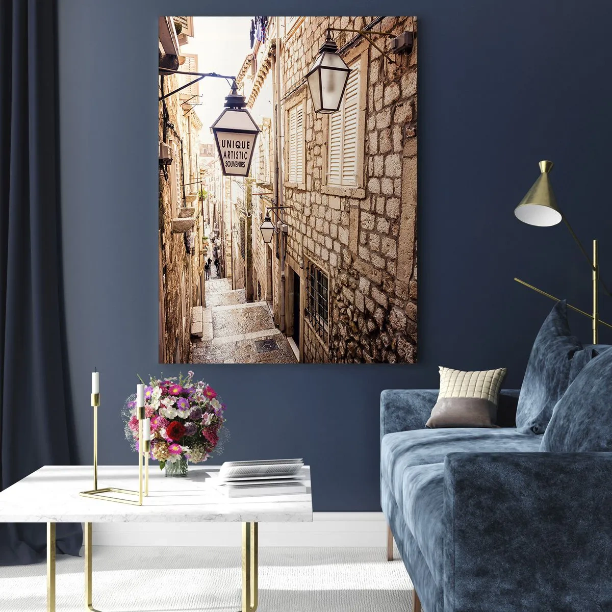 Obraz na skle - Okouzlující ulička - 80x120 cm