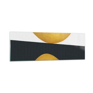 Obraz na skle - Zaprvé: zlato - 90x30 cm