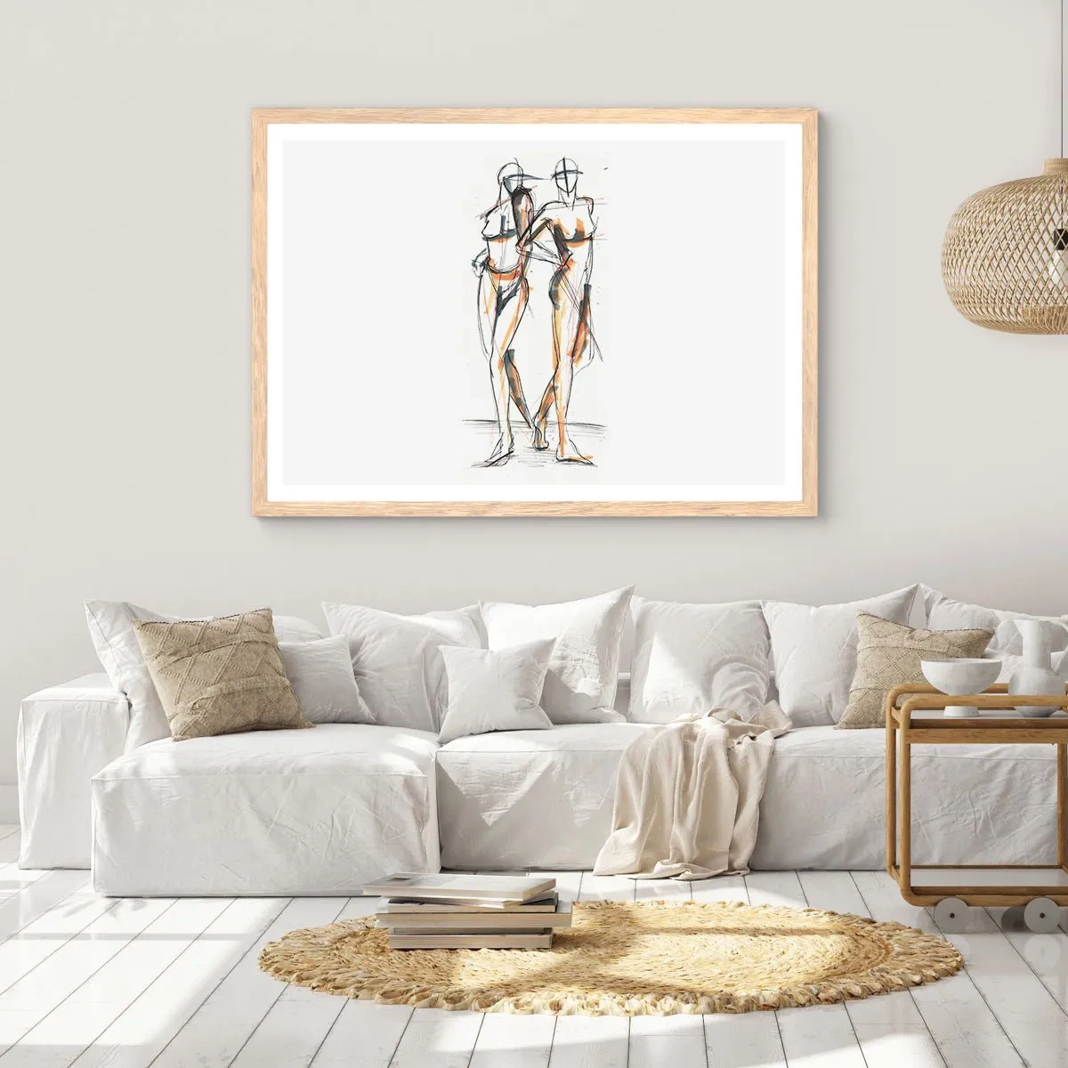 Plakát v rámu světlý dub - Studie šarmu - 91x61 cm