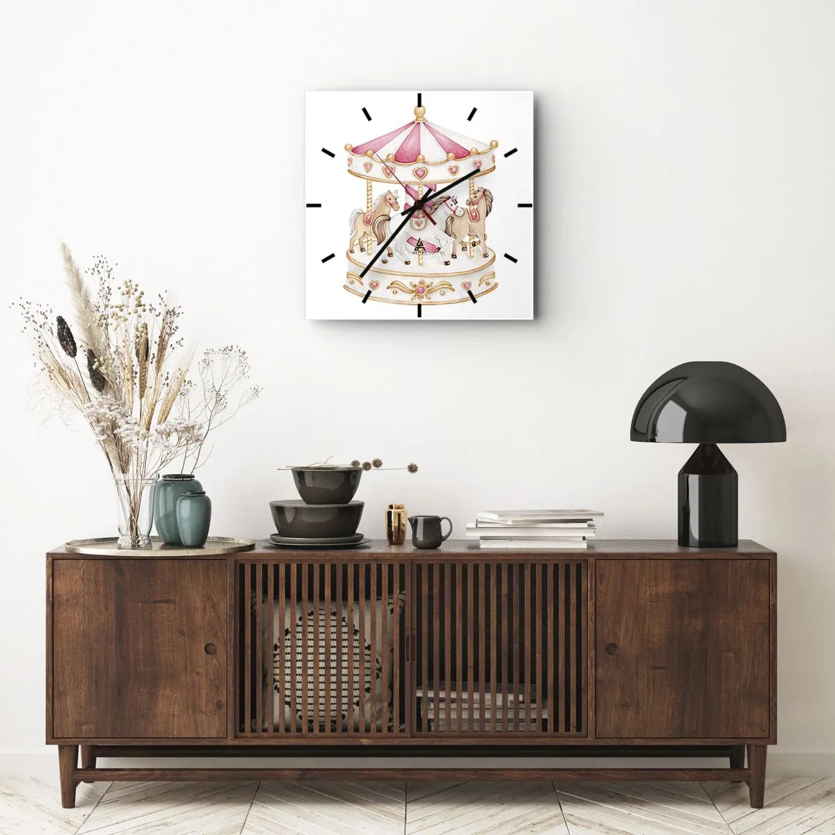 Nástěnné hodiny - Sladký svět dětství - 40x40 cm
