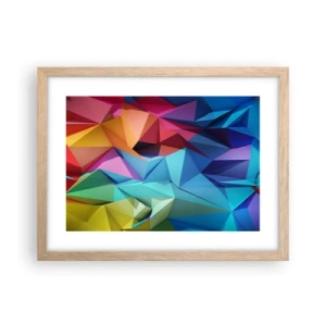 Plakát v rámu světlý dub - Duhové origami - 40x30 cm