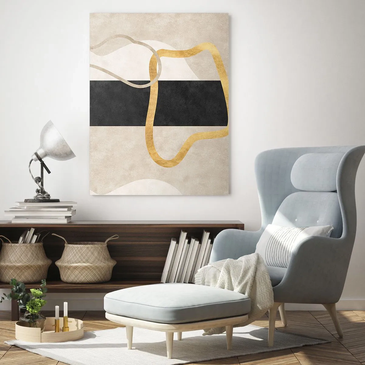 Obraz na skle - Tvary ve smyčce - 50x70 cm