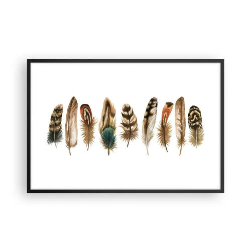 Plakát v černém rámu - Opeřená variace - 91x61 cm