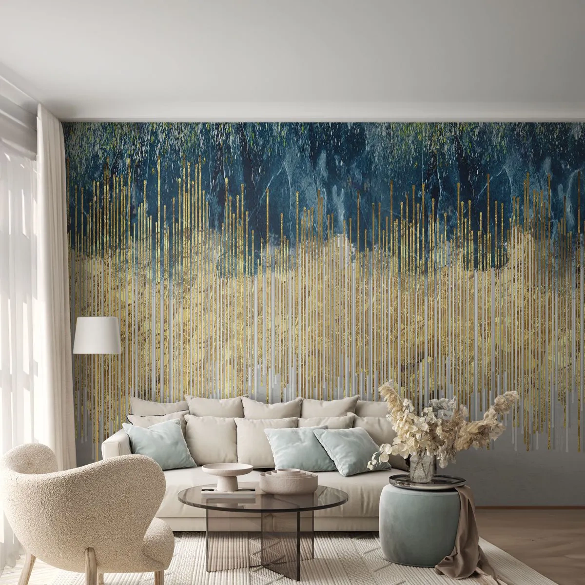 Fototapeta Premium Sand - Zlacená hranice - Kus, Art Deco, Moderní - 100x70 cm