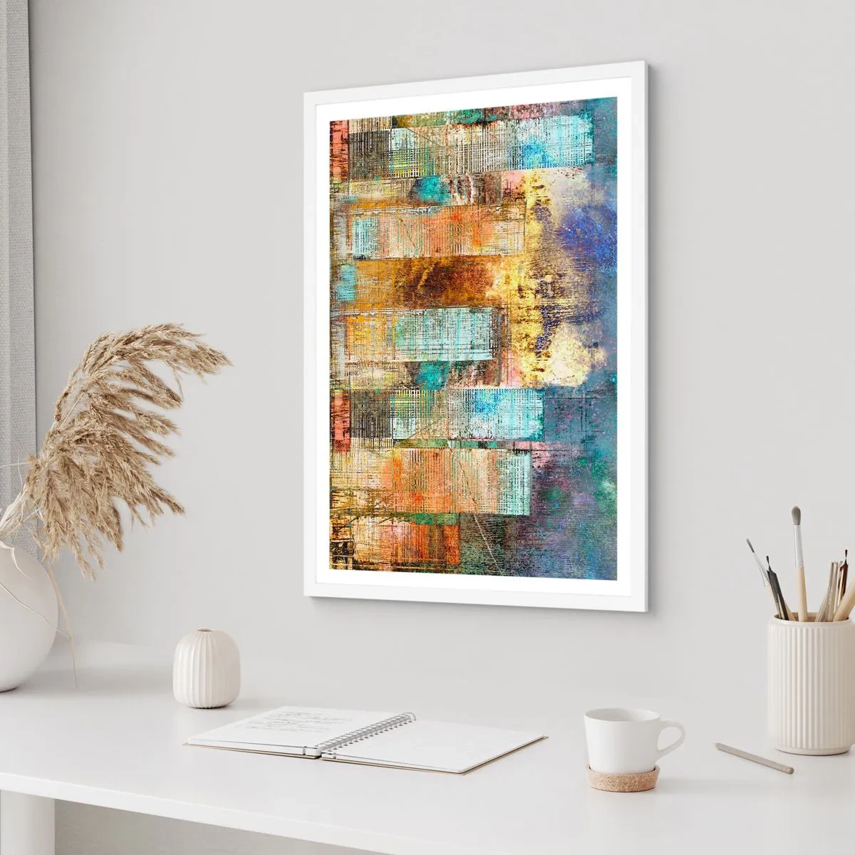 Plakát v bílém rámu - Prosluněná metropole - 50x70 cm