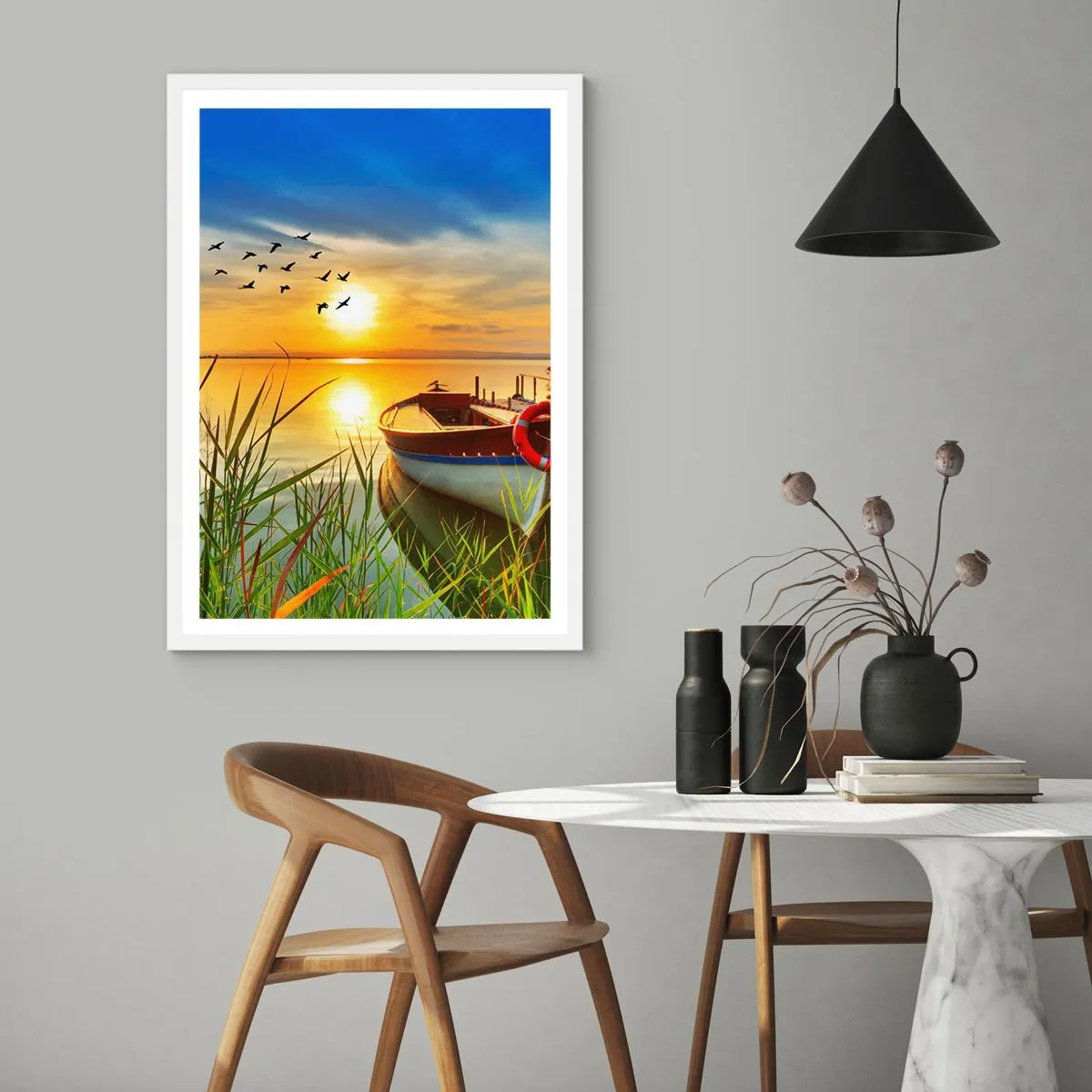 Plakát v bílém rámu - Kormoráni už odlétají - 61x91 cm