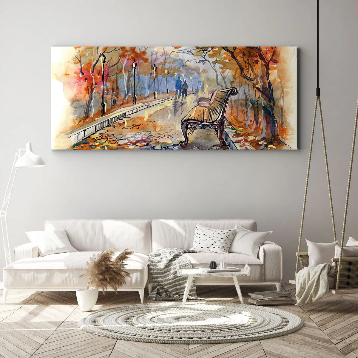 Obraz na plátně - Společně putovat podzimem - 100x40 cm
