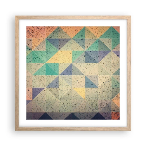 Plakát v rámu světlý dub - Republika trojúhelníků - 50x50 cm