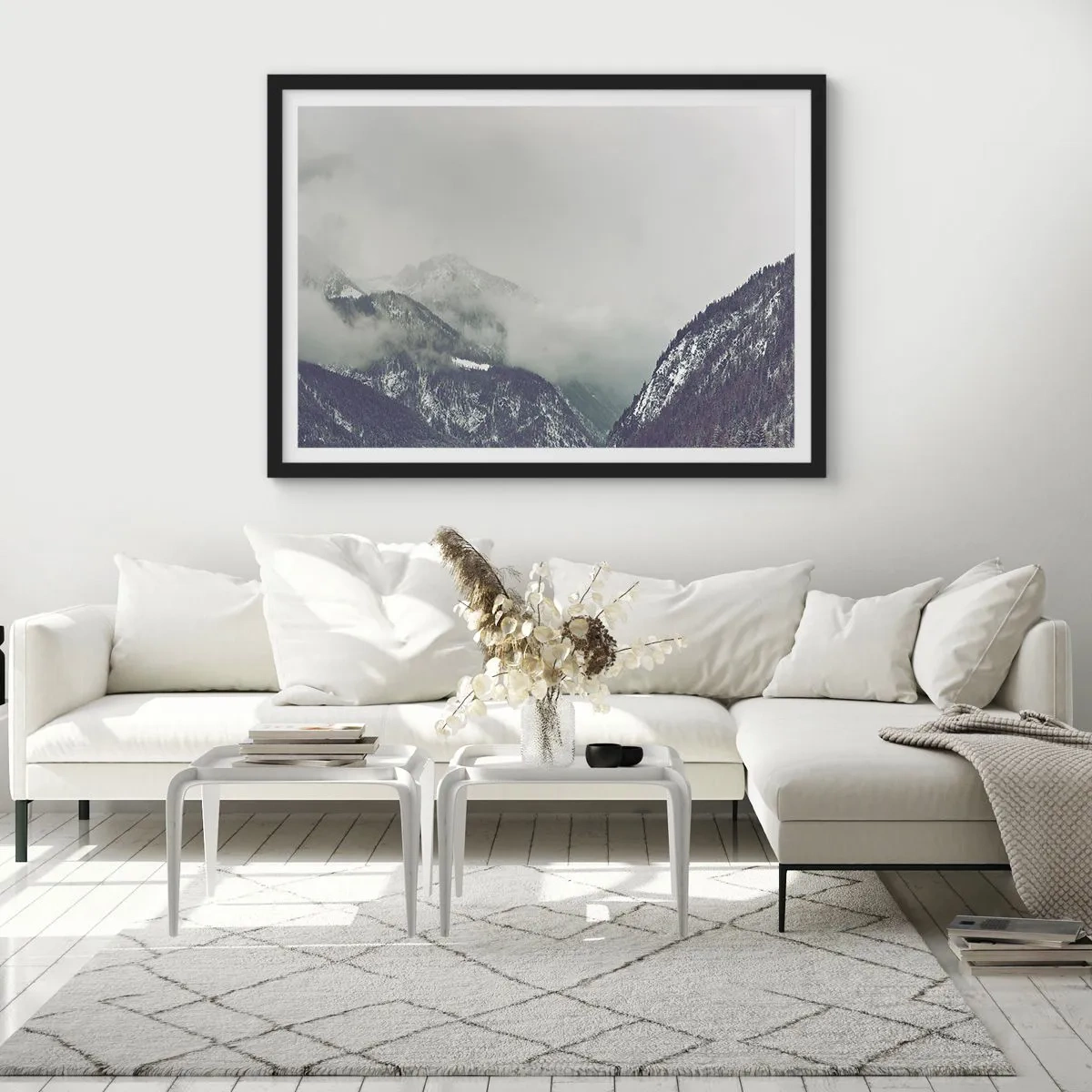 Plakát v černém rámu - Mlžné údolí - 91x61 cm