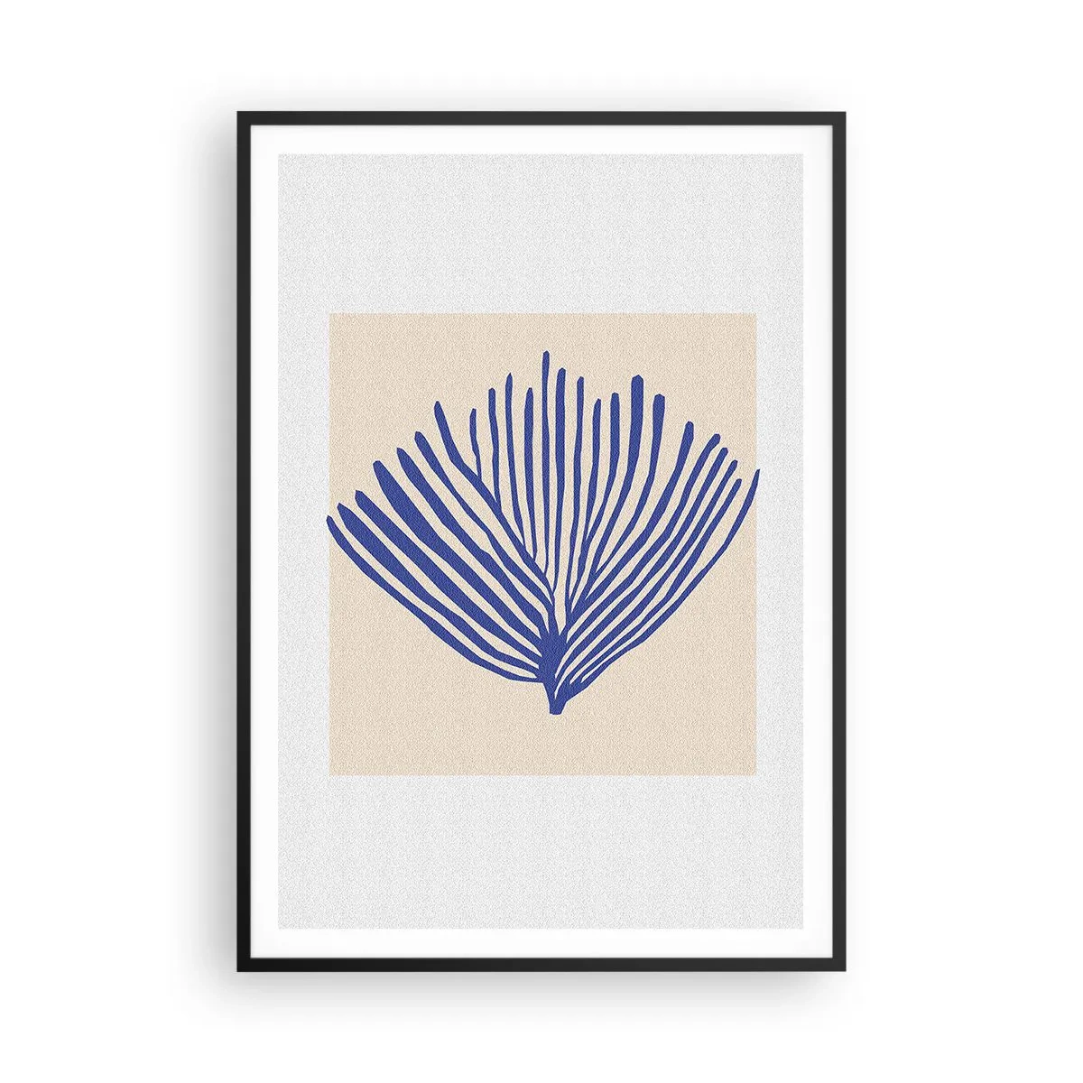 Plakát v černém rámu - Modrý vějíř - 70x100 cm