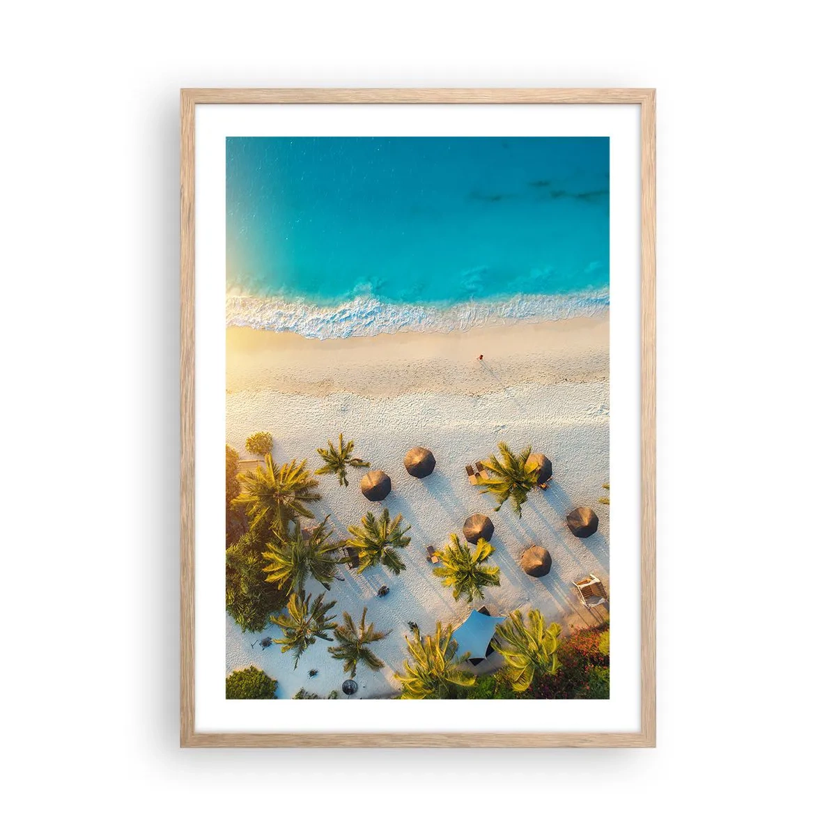 Plakát v rámu světlý dub - Vítej v ráji - 50x70 cm