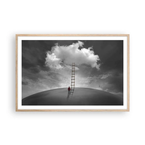 Plakát v rámu světlý dub - Všechno je možné - 91x61 cm