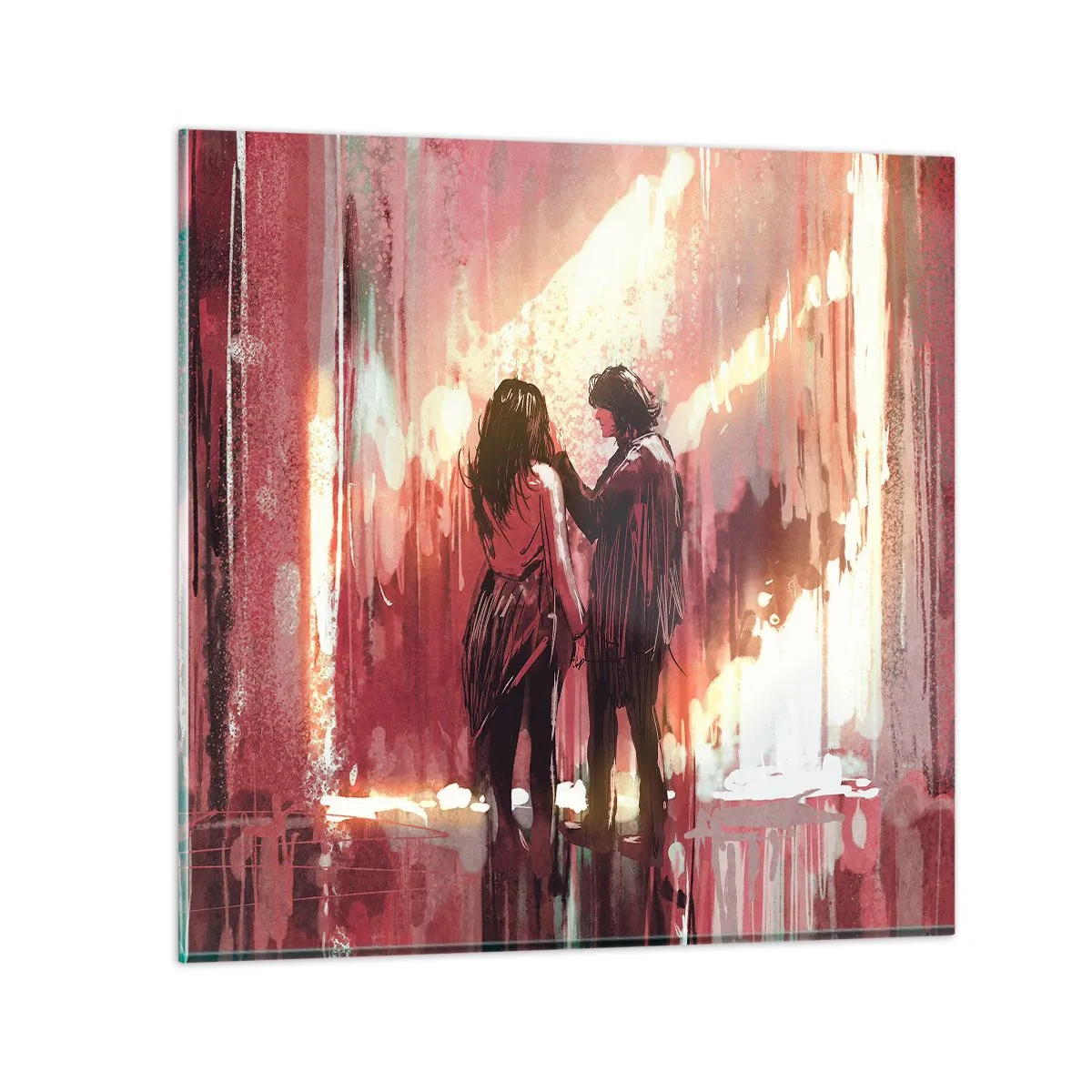 Obraz na skle - Věčný příběh lásky - 30x30 cm