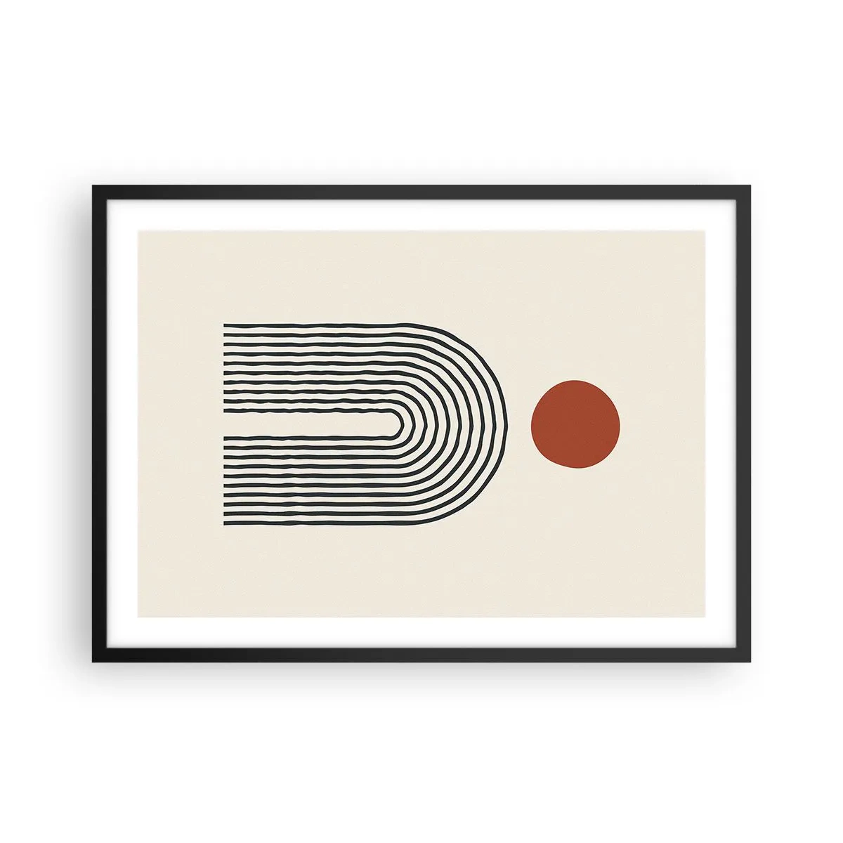 Plakát v černém rámu - Magnetismus tvarů a barev - 70x50 cm