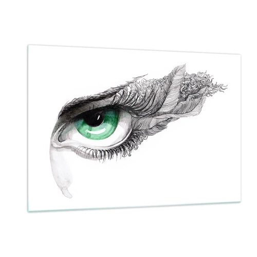 Obraz na skle - Krásná a připravená k útoku - 120x80 cm