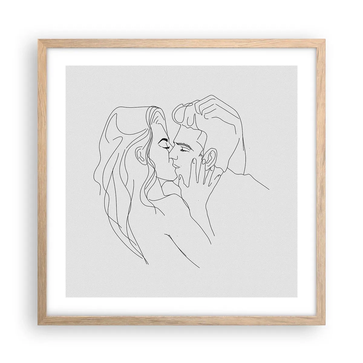 Plakát v rámu světlý dub - Jedním tahem - 50x50 cm