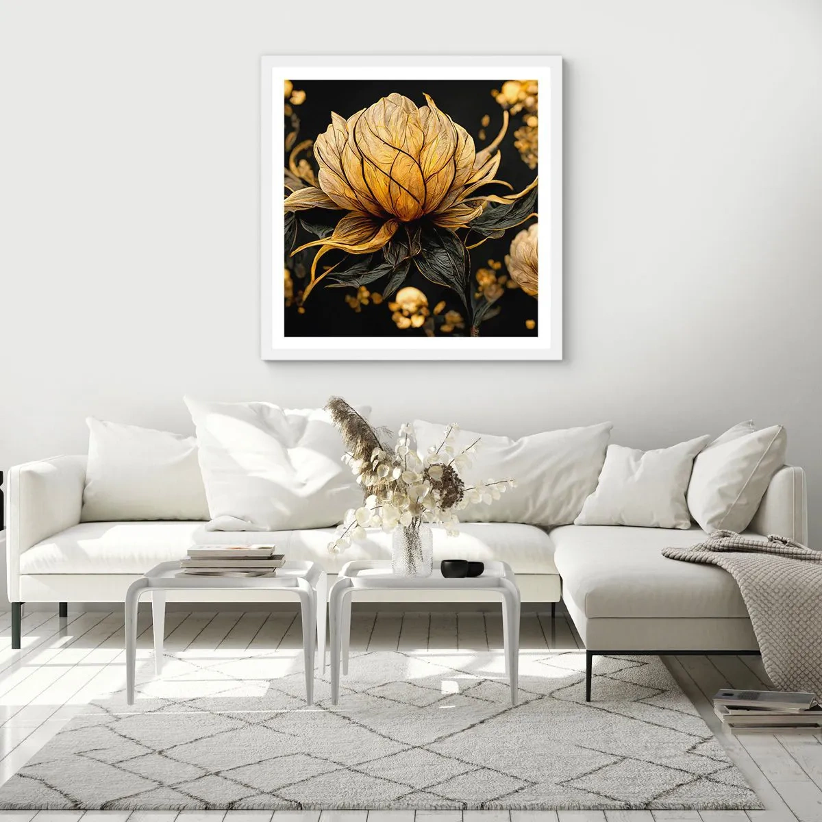 Plakát v bílém rámu - Jemná křehkost - 60x60 cm