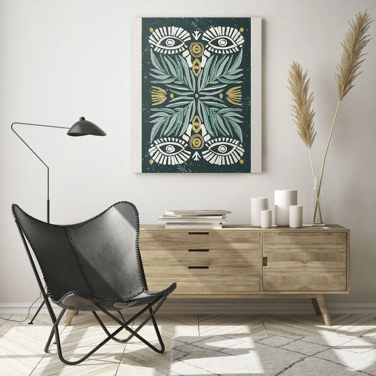 Obraz na skle - Jako lidová vystřihovánka - 50x70 cm