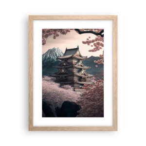 Plakát v rámu světlý dub - Země kvetoucích třešní - 30x40 cm