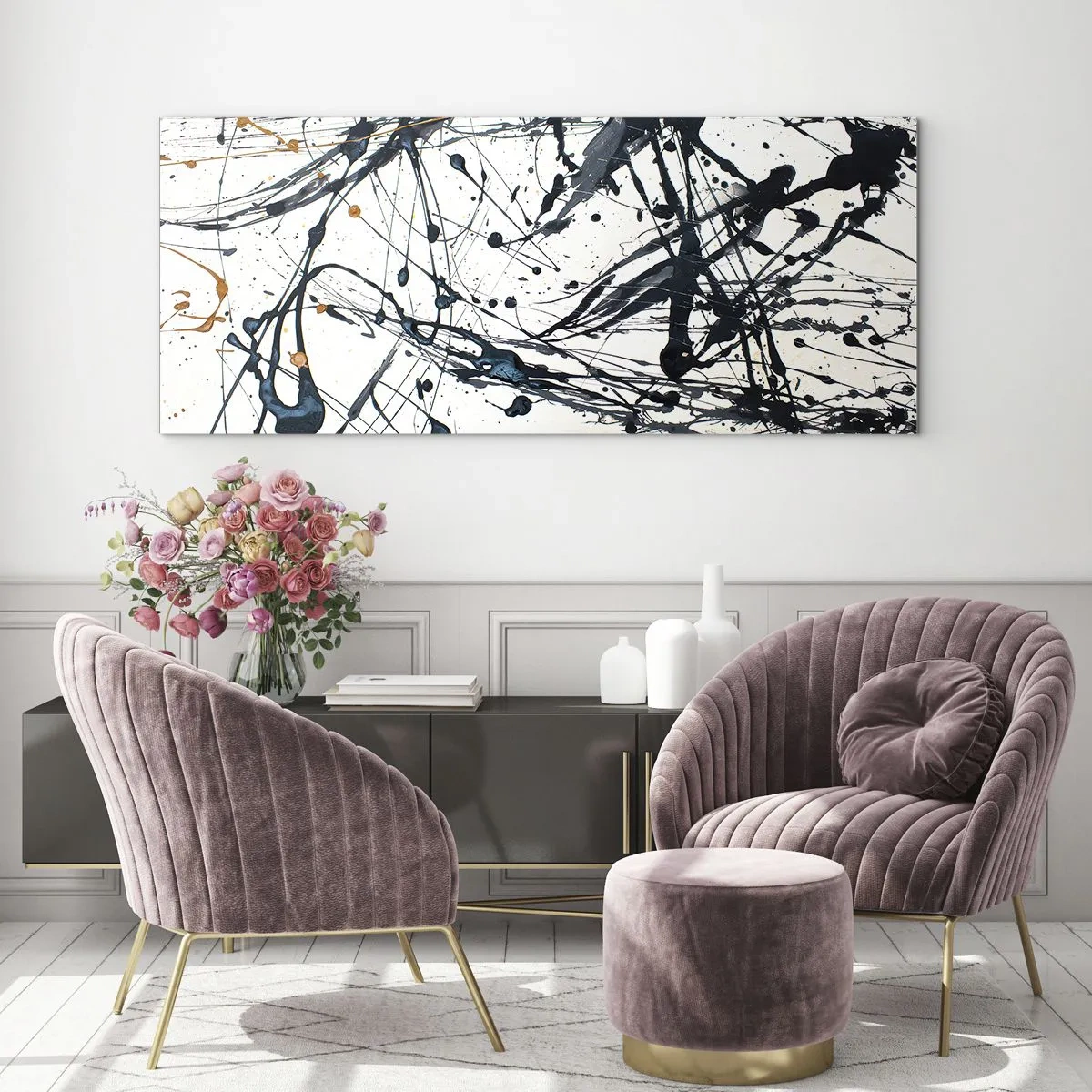 Obraz na skle - Expresionistická abstrakce - 100x40 cm