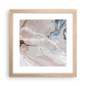 Plakát v rámu světlý dub - Modré meandry pod bílou - 30x30 cm