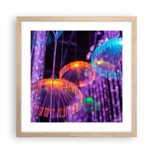 Plakát v rámu světlý dub - Světelná fontána - 40x40 cm