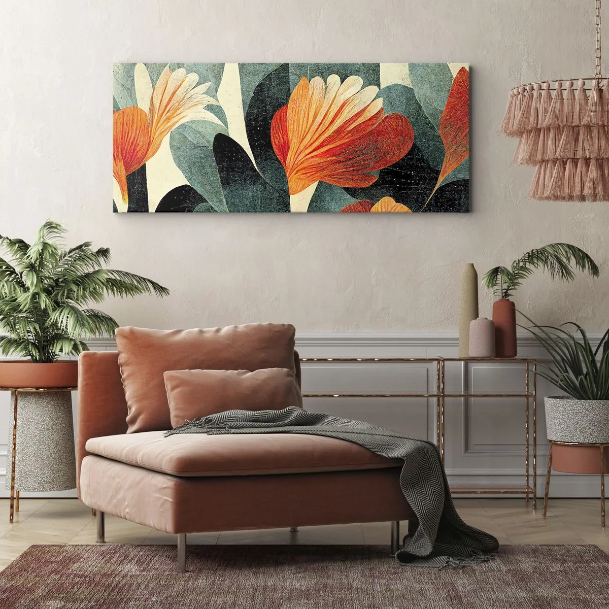 Obraz na plátně - Tropické horko a chlad zeleně - 100x40 cm