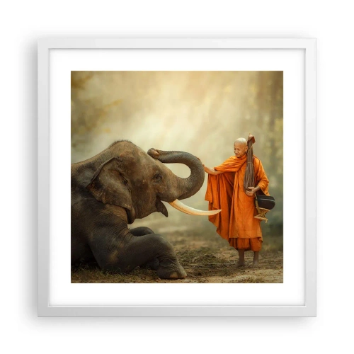 Plakát v bílém rámu - Setkání na cestách - 40x40 cm