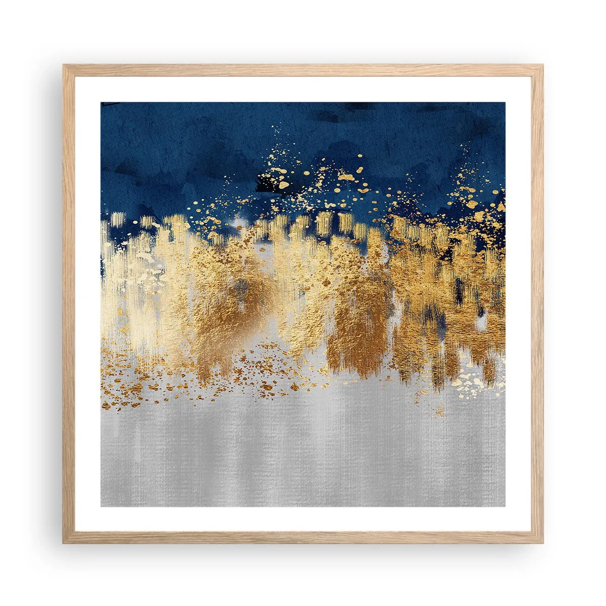 Plakát v rámu světlý dub - Moderní kompozice s jiskrou - 60x60 cm