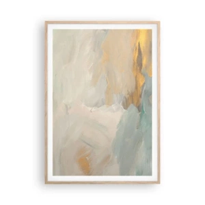 Plakát v rámu světlý dub - Abstrakce – krajina něhy - 70x100 cm