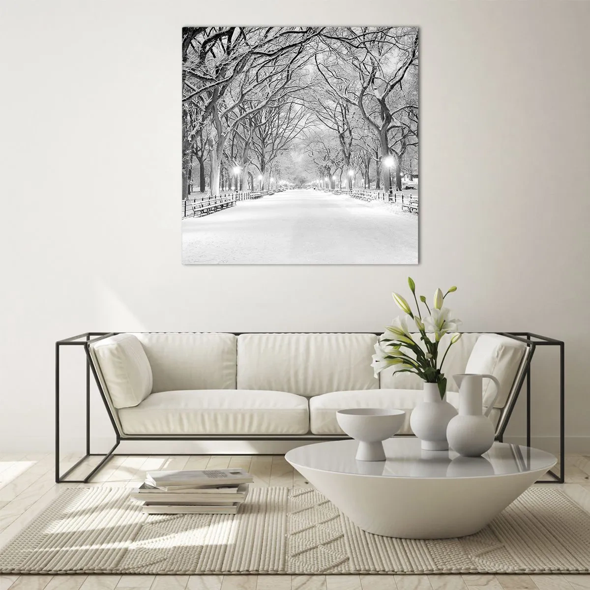 Obraz na skle - Čtyři roční období – zima - 40x40 cm