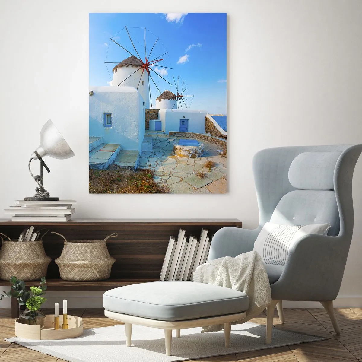 Obraz na skle - Modrý vítr od moře - 50x70 cm
