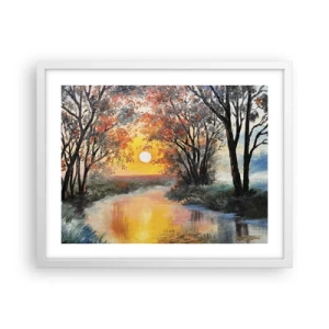 Plakát v bílém rámu - Podzimní nádech - 50x40 cm