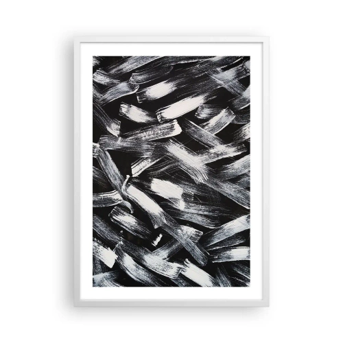 Plakát v bílém rámu - Abstrakce v industriálním duchu - 50x70 cm