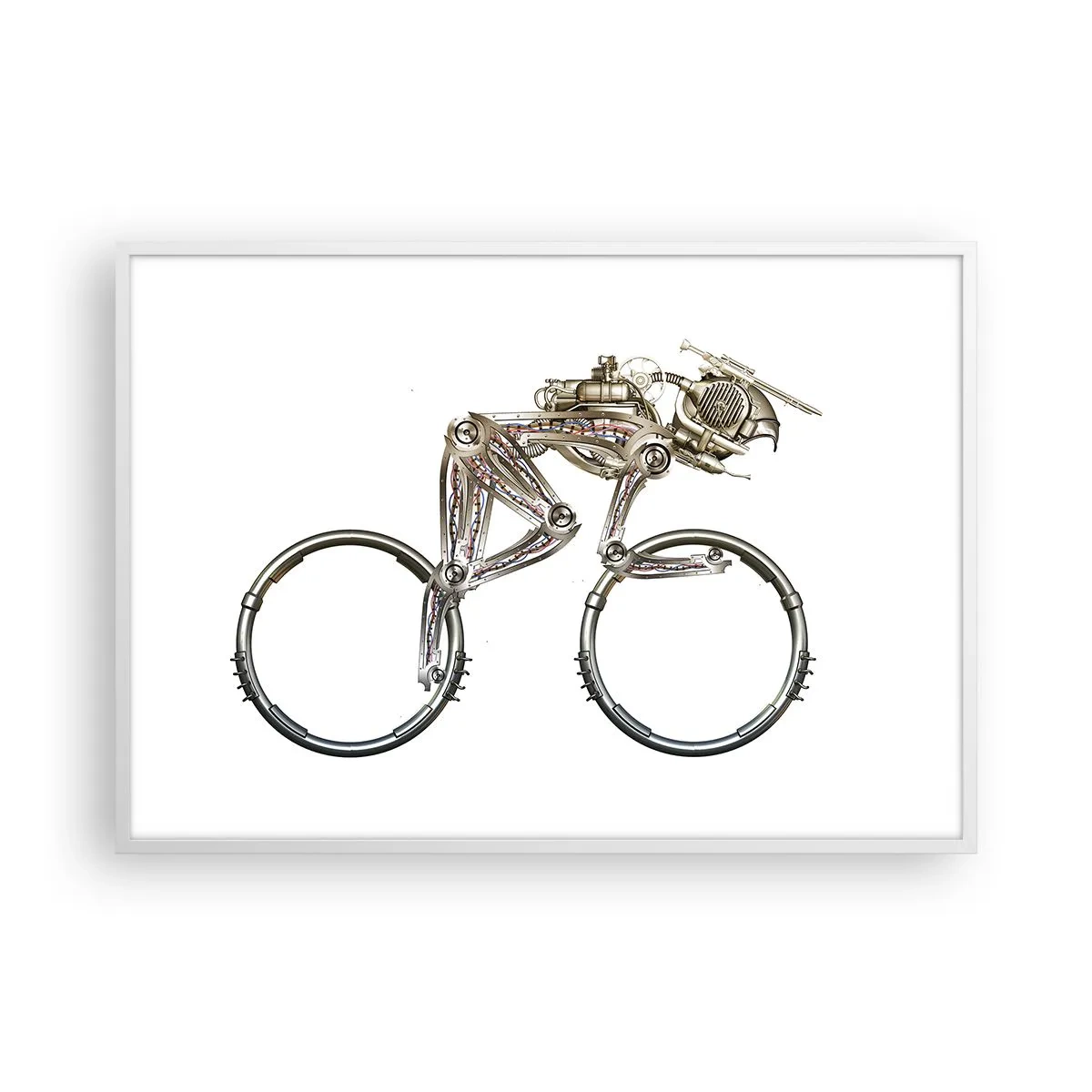 Plakát v bílém rámu - Úžasný stroj - 100x70 cm