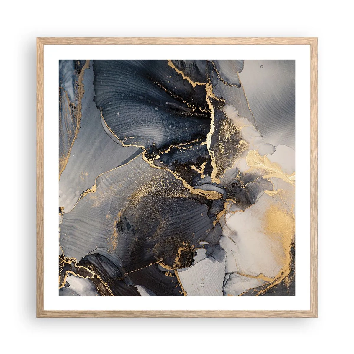 Plakát v rámu světlý dub - Život kamene - 60x60 cm