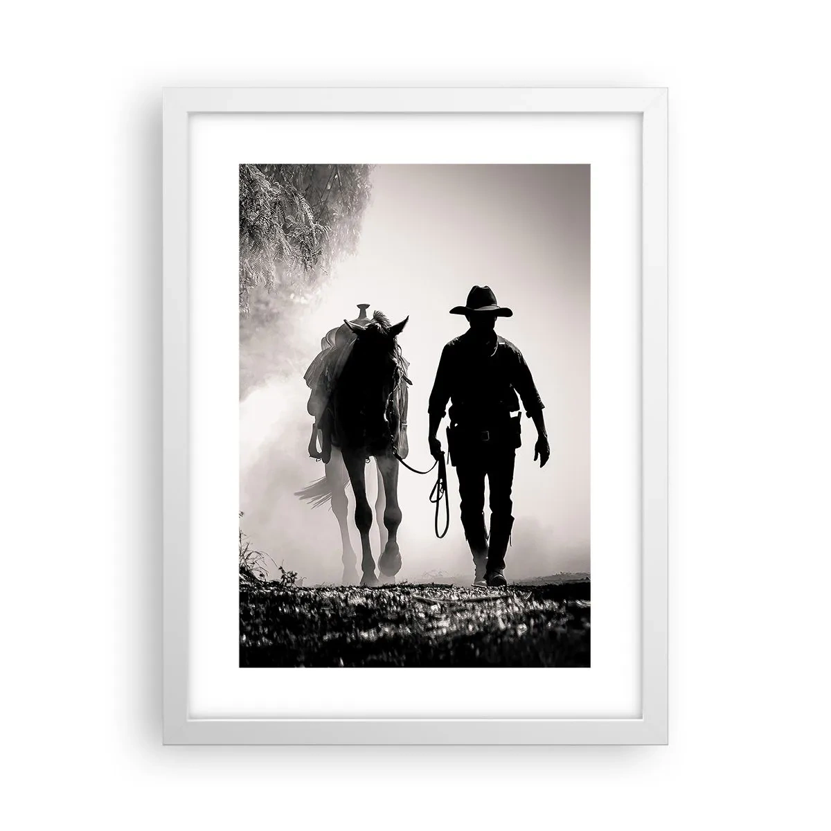 Plakát v bílém rámu - Texaské ráno - 30x40 cm