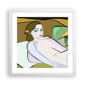 Plakát v bílém rámu - Intimní portrét - 40x40 cm